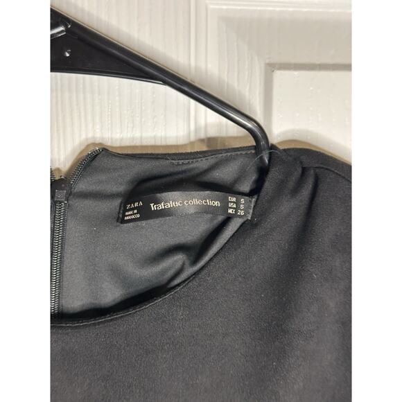 Zara Black Suede Western Dress Tassel Fringe Long Sleeve Size Small Cowgirl - Picture 4 of 8